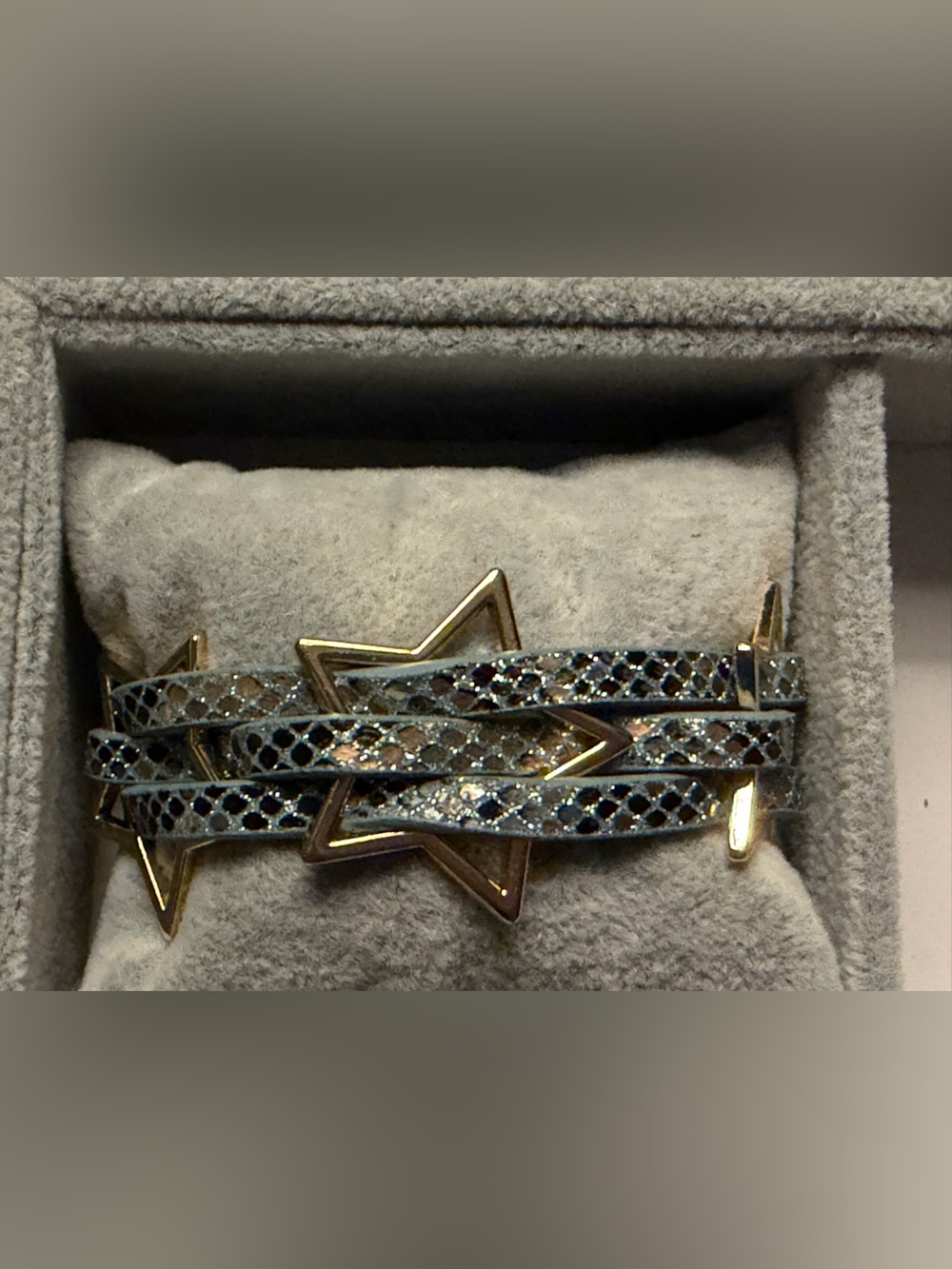 Star Accent Double Wrap Bracelet in Blue and Gold - Ryze Stacks